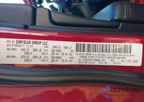 2015 Jeep Grand Cherokee Altitude from USA, damaged, VIN 1C4RJFAG1FC704606